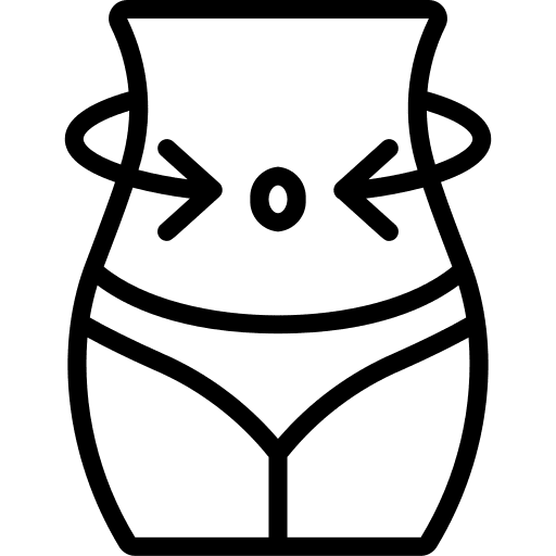 Waist reduce human body weight loss icon