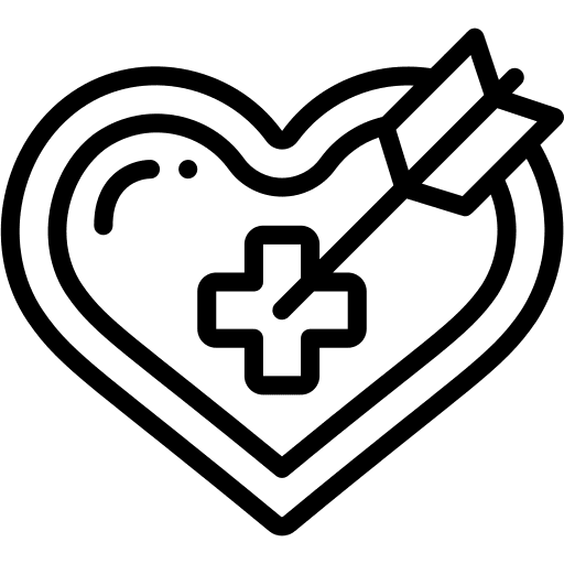 Heart healthcare and medical target heart icon