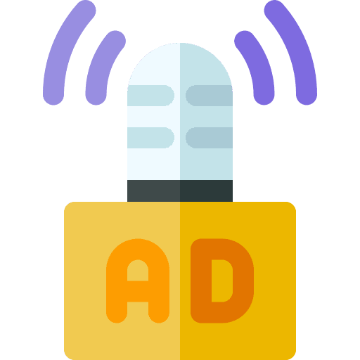 Advertisement marketing microphone communications icon
