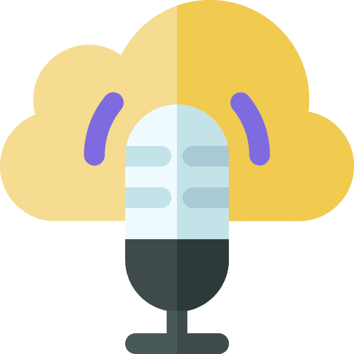 Cloud communications microphone storage icon Cloud communications microphone storage icon
