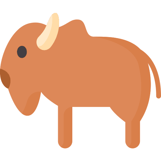Bison wildlife zoo animal icon Bison wildlife zoo animal icon