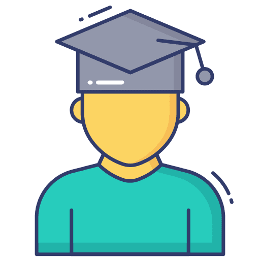 Graduate university boy user icon