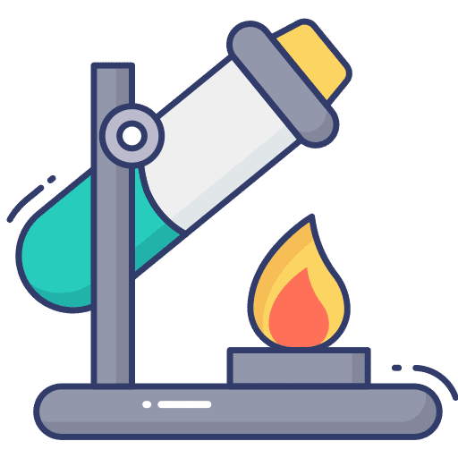 Test tube heat burning bunsen burner icon