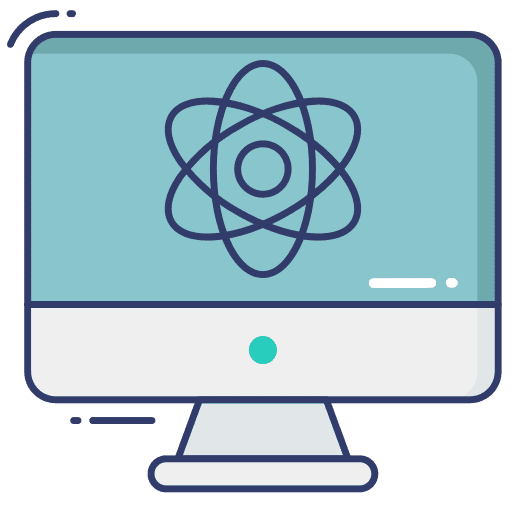 Atom online education screen atom icon
