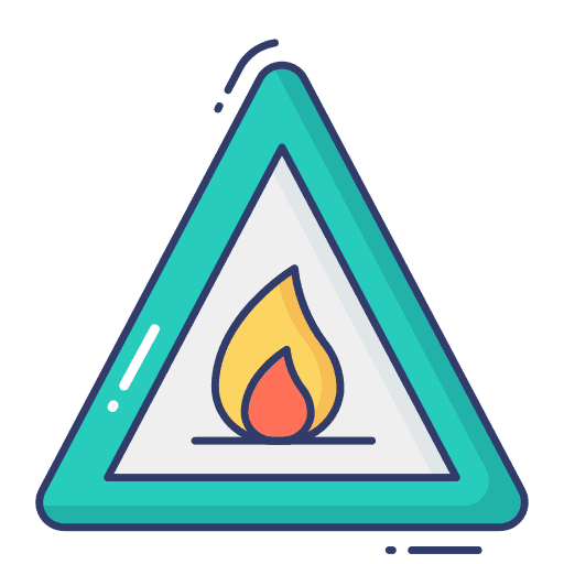 Flame fire signaling warning icon