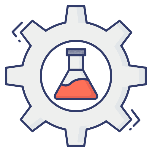 Flask education chemical gear icon