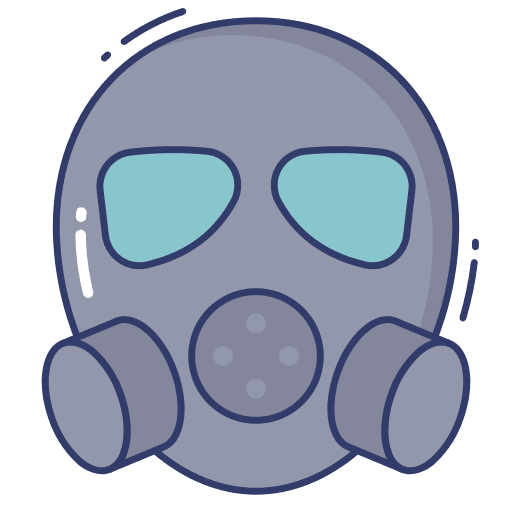 Gas mask protection asbestos security icon
