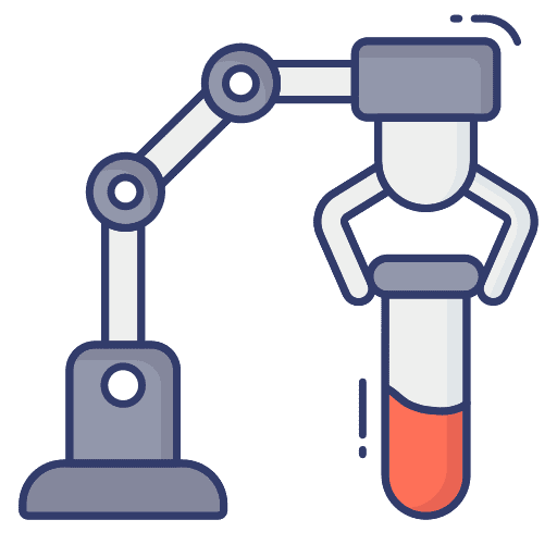 Test tube experiment robotic arm test tube icon