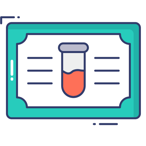 Certificate education certificate test tube icon