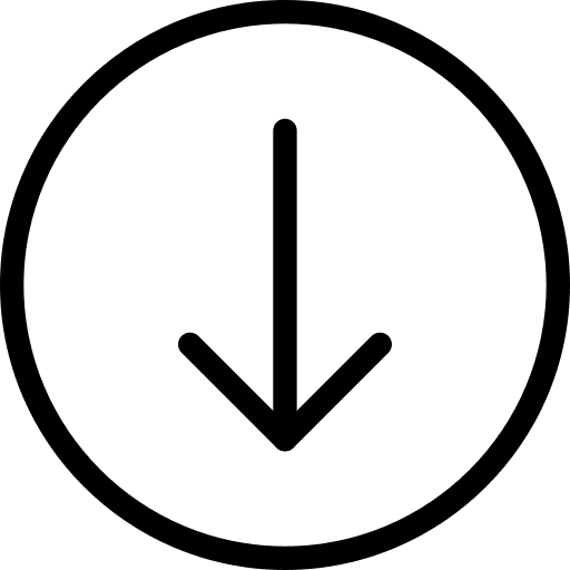 Circle button scroll down arrow down icon