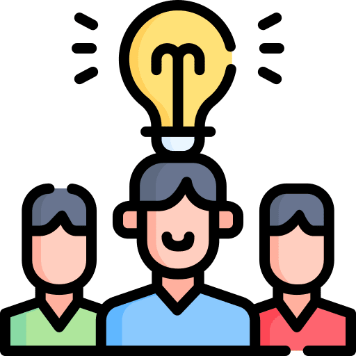 Brainstorming group brainstorming lightbulb icon