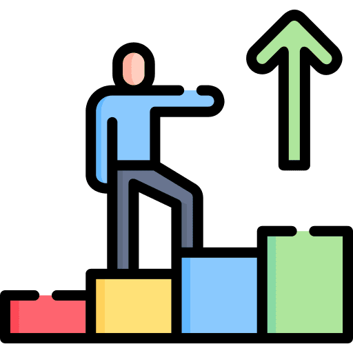 Leadership arrow up objective ascent icon
