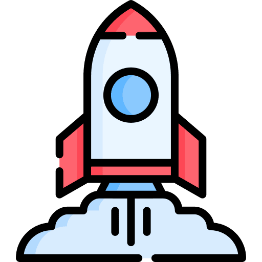 Start up launch transportation space shuttle icon Start up launch transportation space shuttle icon