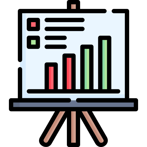 Presentation bar chart business and finance board icon Presentation bar chart business and finance board icon