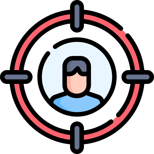 Target focus market research user icon Target focus market research user icon