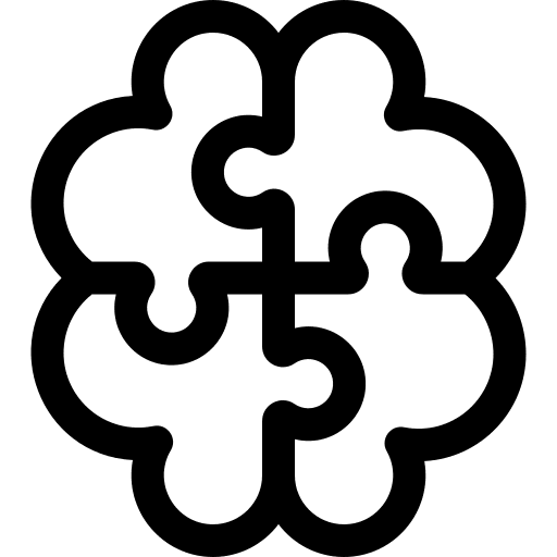 Puzzle business and finance puzzle brain icon