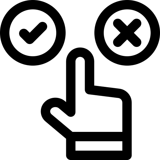 Choice select good review hand icon