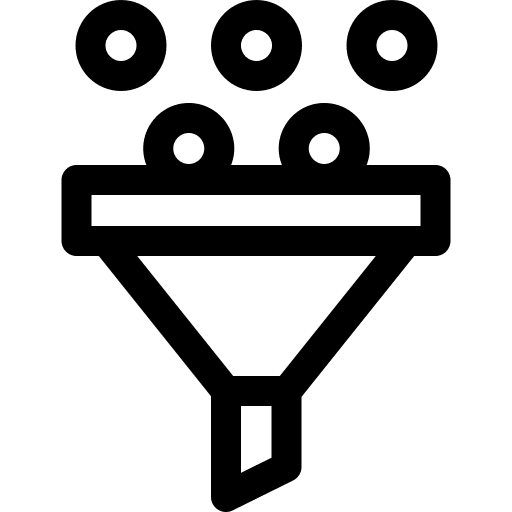 Filter online marketing funnel sort icon
