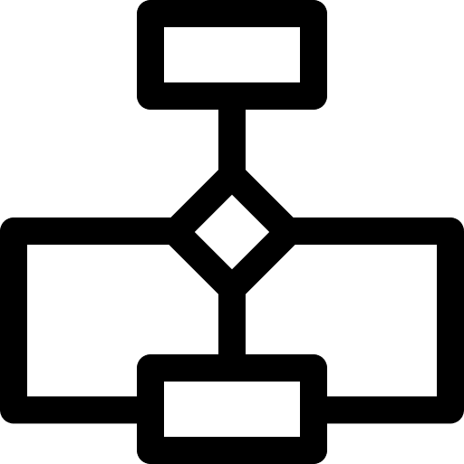 Flow chart order hierarchy diagram icon