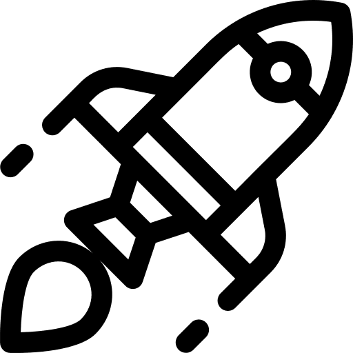 Startup speed kick off rocket ship icon
