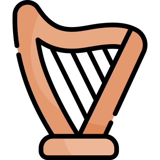 Harp philharmonic string instrument lyre icon Harp philharmonic string instrument lyre icon
