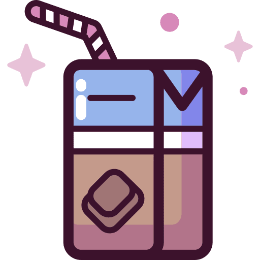 Chocolate milk breakfast drink straw icon