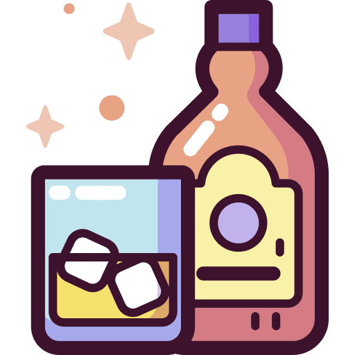 Whiskey alcohol bottle drink icon