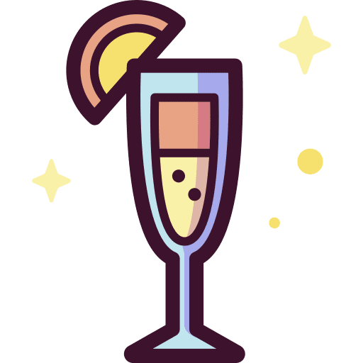 Mimosa cocktail lemon food and restaurant icon Mimosa cocktail lemon food and restaurant icon