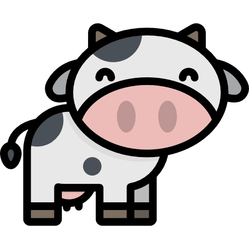Cow cow farm kawaii icon