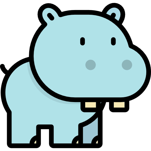 Hippopotamus zoo animal kingdom wildlife icon
