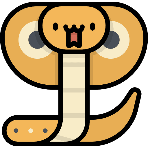 Cobra kawaii dangerous animal icon Cobra kawaii dangerous animal icon