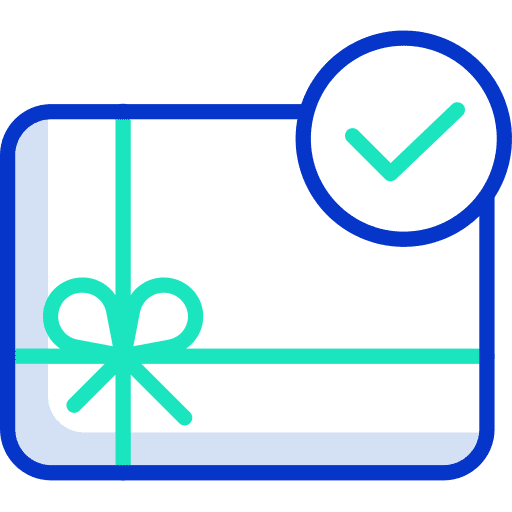 Gift card commerce and shopping debit card business and finance icon