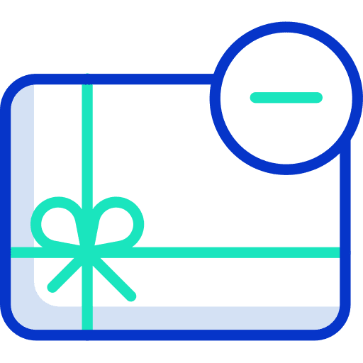 Gift card birthday and party commerce and shopping voucher icon