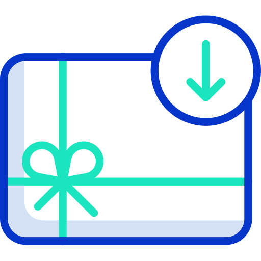 Gift card commerce and shopping dollar business icon