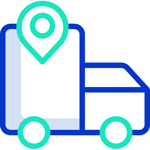 Location pointers truck shipping and delivery icon