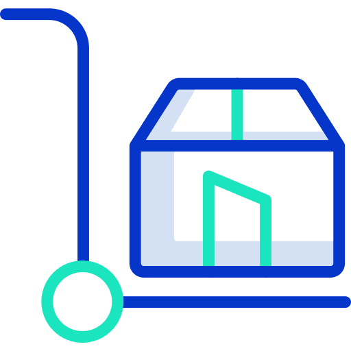 Logistic commerce and shopping logistic boxes icon