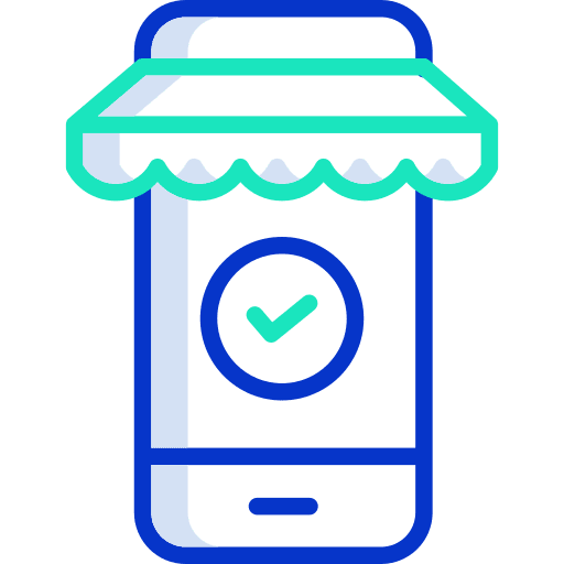 Shopping online ecommerce mobile commerce and shopping icon