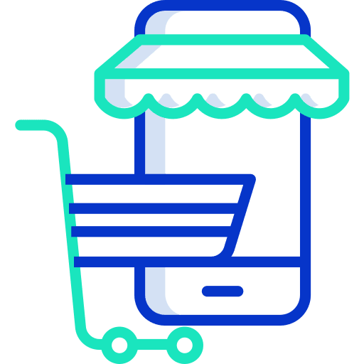 Shopping online online shop commerce and shopping supermarket icon