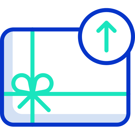 Gift card birthday and party commerce and shopping gift voucher icon