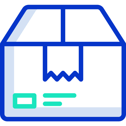 Parcel shipping and delivery package box icon