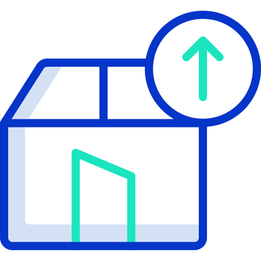 Unboxing square package box icon