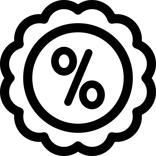 Discount commerce and shopping offer sale icon