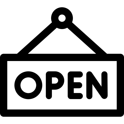 Open open shop sign icon