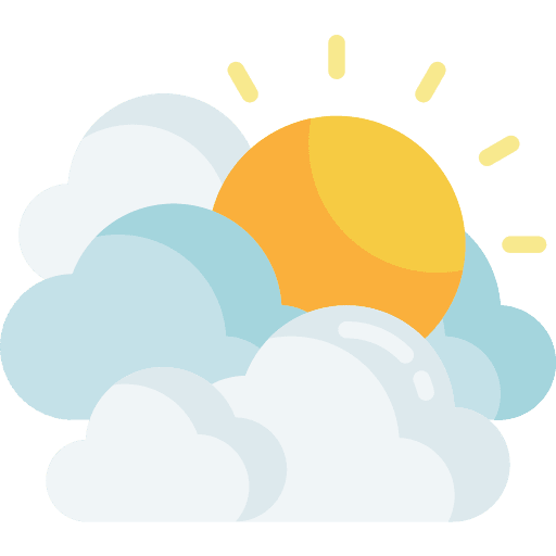Cloudy clouds and sun sky weather icon