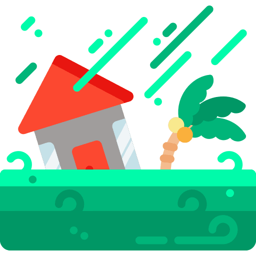 Flood disaster insurance flood icon