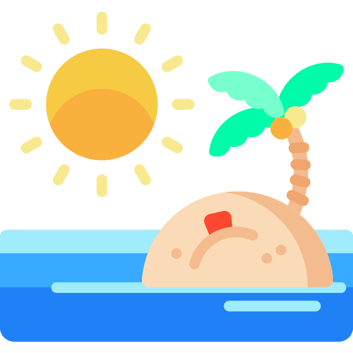 Summer water landscape weather icon