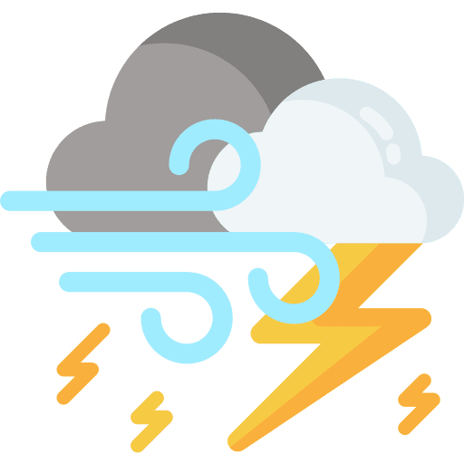 Storm clouds rainy climate icon