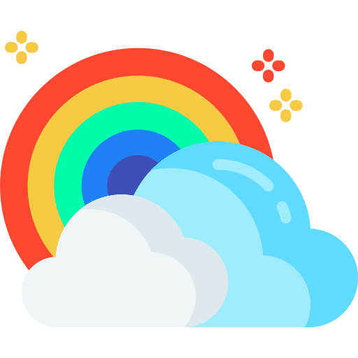 Rainbow nature weather sun icon