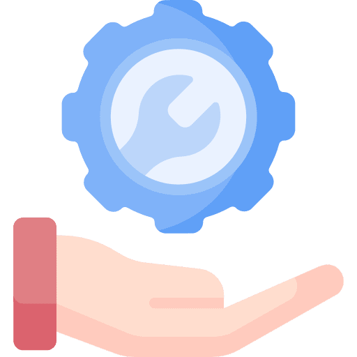 Technical support construction and tools gear hand icon Technical support construction and tools gear hand icon