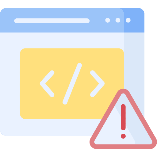 Coding warning web maintenance wrench icon Coding warning web maintenance wrench icon